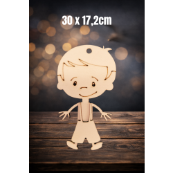 Chłopczyk 30cm, zarys, z otworem, sklejka 3mm